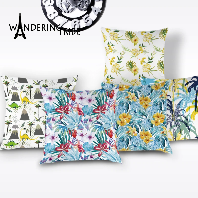 Чехол на подушку с тропическим цветком декоративный чехол для подушки пейзажем и