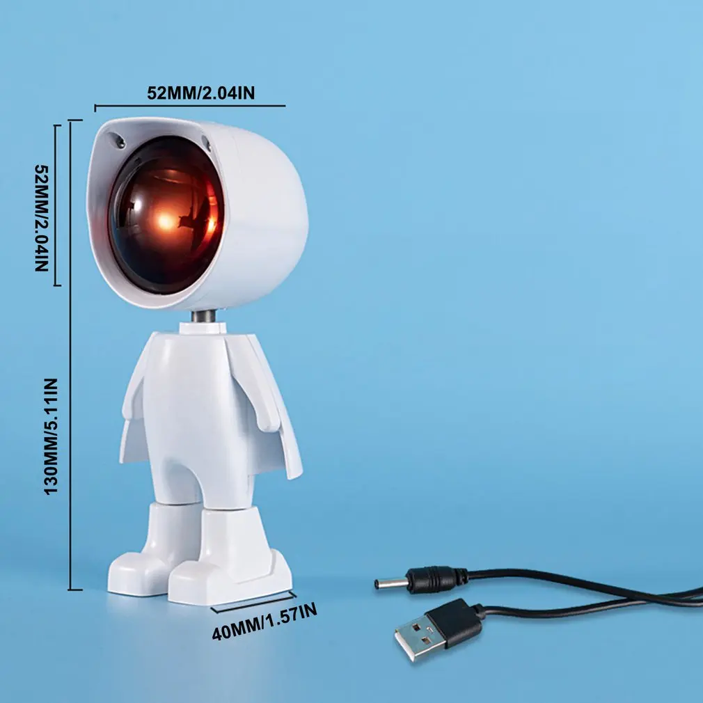 

Hot USB Powered Atmosphere Lamp Robot LED Floor Lamp Living Room Stand Lamp Bedroom Projector Room Decoration Atmosphere Lamp