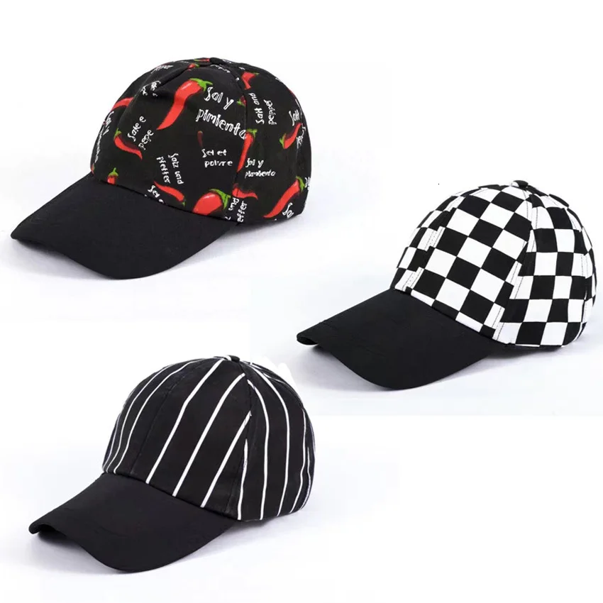 

Waiter Chef Uniform Food Service Berets Cap for Women Waitress Kitchen Wear Striped Solid Restaurant Cafe Cook Costumes