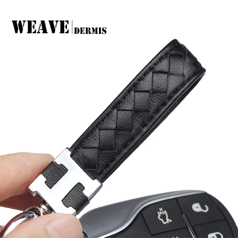 Новое поступление плетеный кожаный металлический автомобильный брелок для