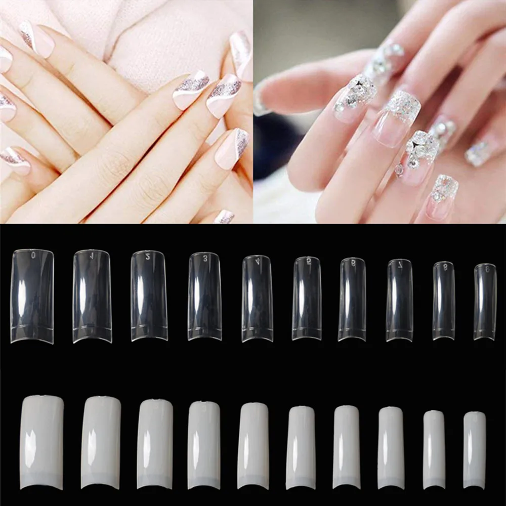 KROFAUE 500 шт. балерины ногти акриловый гель гроб половинная крышка накладные