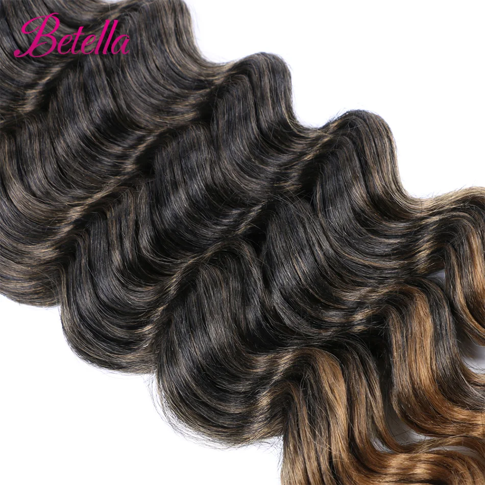 Betella Synthetic Dark Blonde Extensions Water Wave Crochet Braids Hair Ombre Braiding Hair Bundles Bug 80g/pack 1pc images - 6