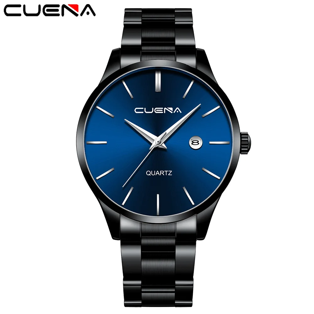 

CUENA 891 Brand Stainless Steel Wasserdicht Kalender Neue Casual Sport herren Uhr Mode Einfache Trend Koreanischen Wristwatches