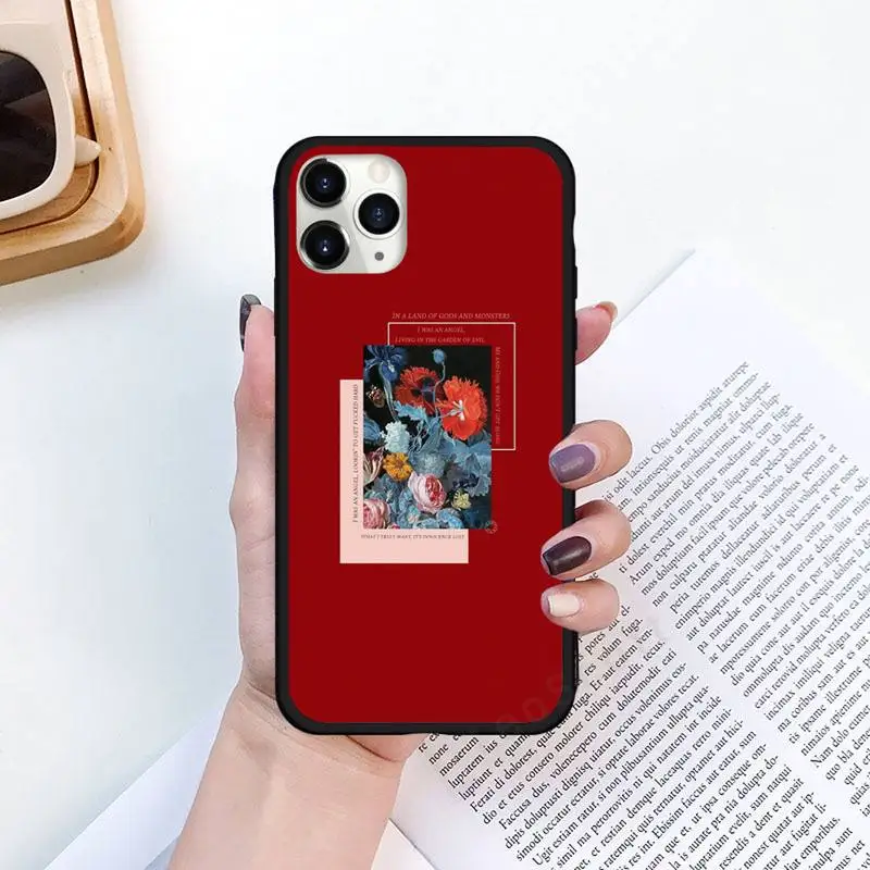 

flower aesthetics pattern Phone Case for iPhone 11 12 pro XS MAX 8 7 6 6S Plus X 5S SE 2020 XR Luxury brand shell funda coque