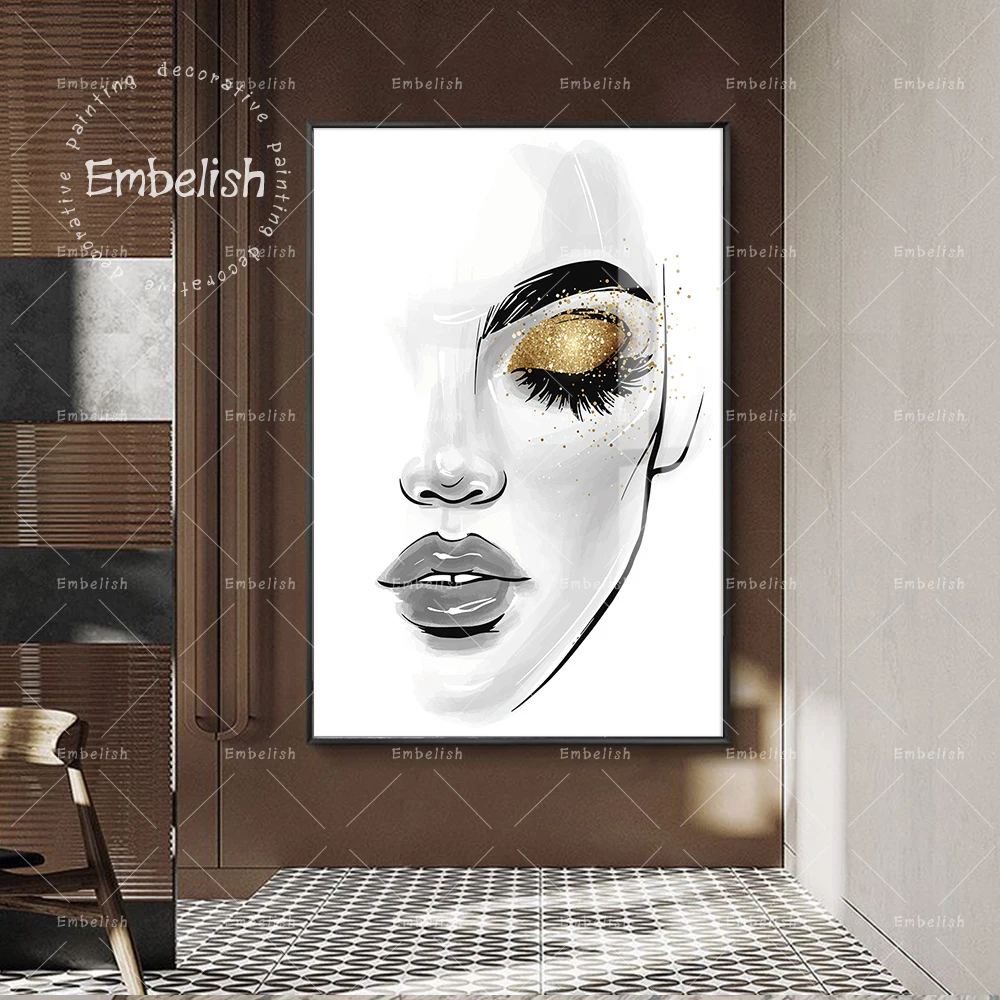 

1 Pieces BlacK And White Fantasy Woman Face Modern Home Decor Pictures For Living Room Wall Art Posters HD Canvas Paintings