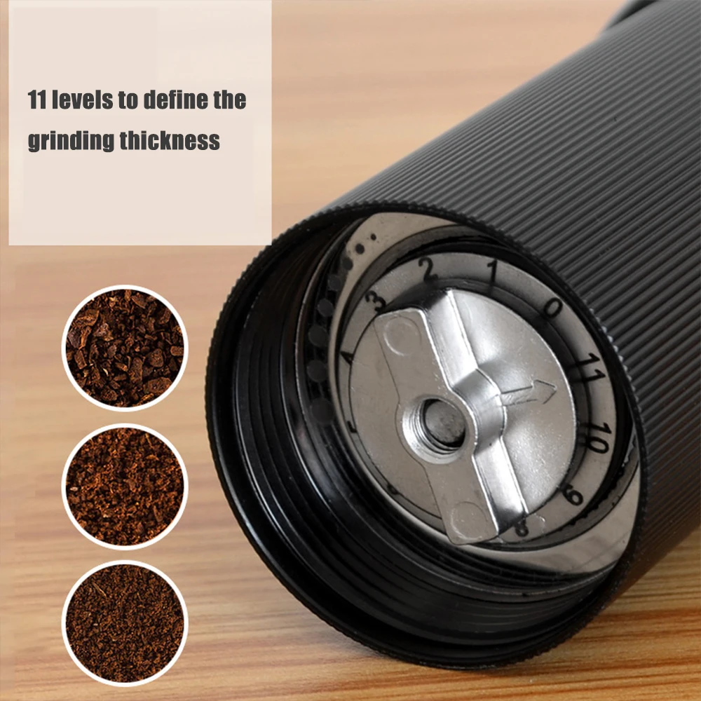 売却 ポータブルコーヒー粉砕機ツールマニュアルハンド砥石grinderm豆石臼ローラー圧力アルミミラーメーカー