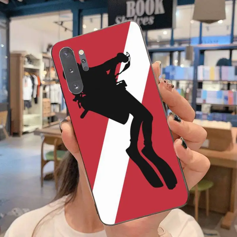 Чехол для телефона Diver Down Scuba Flag черный мягкий чехол Samsung Note 7 8 9 10 pro Galaxy J7 J8 J6 Plus 2018