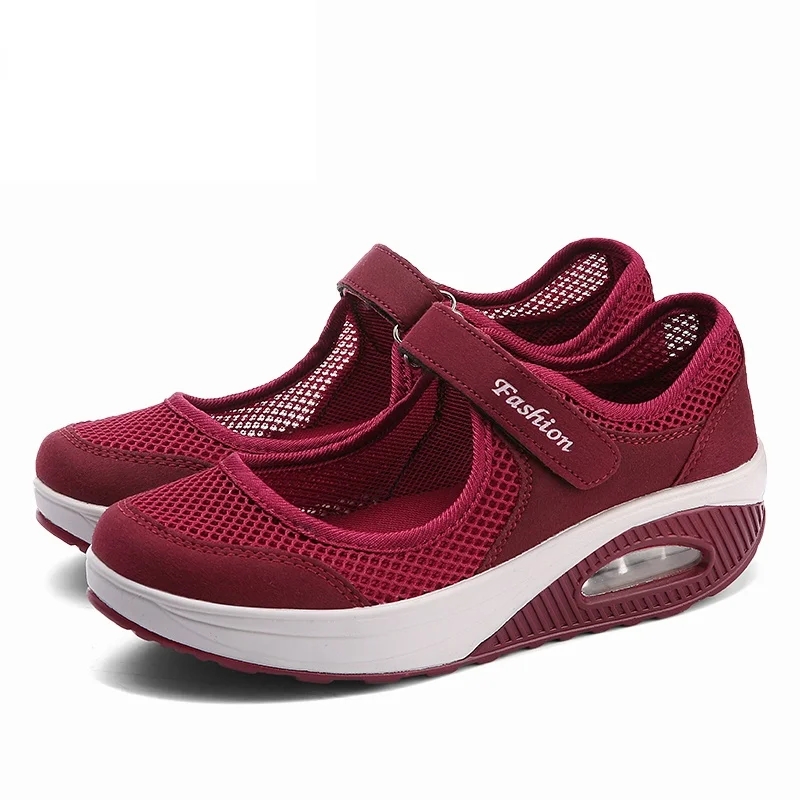 

2021 Women's Outdoor Sports Shoes Female Vulcanize Soft Velcro Cushion Anti-skid Mesh Breathable Walking Shoes Sandalias Mujer