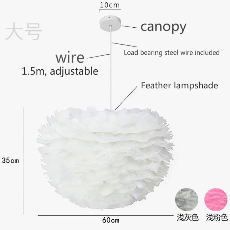 

A Feather Lamp Chandelier Wedding Bedroom Decorative Lamps Led Light Bed Room Living Room Hotel Rooms Cozy Romantic E27 Living