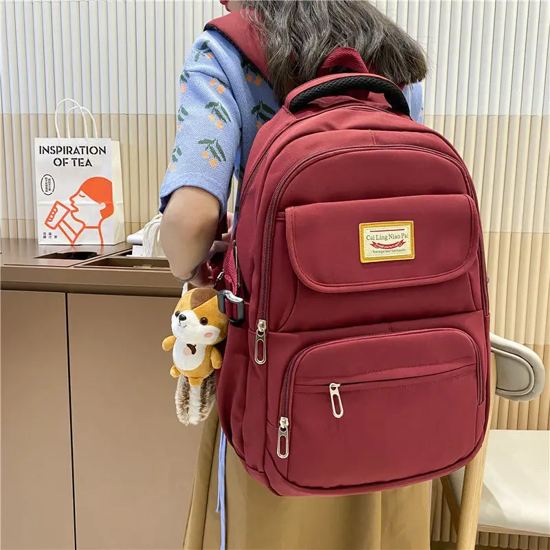 

Teen High School Bags for Girls Backpack Women Nylon Casual College Student Schoolbag Large Capacity