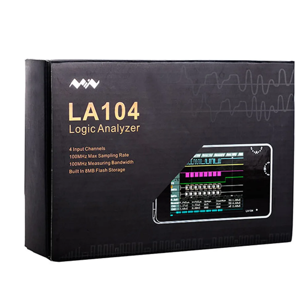 

Minidso Logic Analyzer 4 Channels 100MHz Max Sampling Rate LA104 USB Mini Built in 8MB Flash Storage 2.8" Digital Oscilloscope