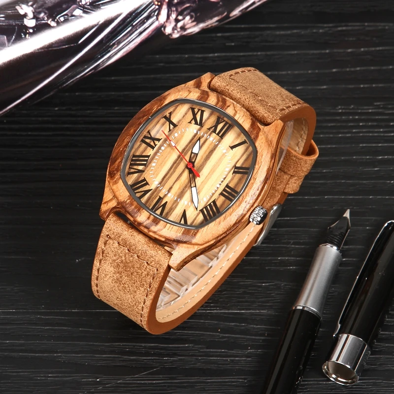 Мужские наручные часы неправильной формы креативные деревянные для женщин и