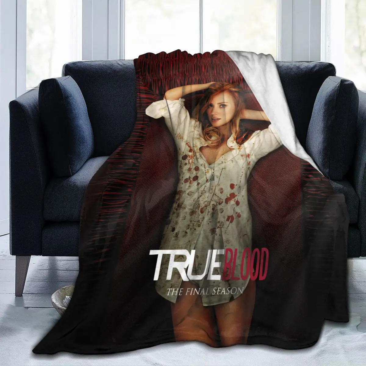 

New 3D TrueBlood Personality Printed Flannel Blanket Sheet Bedding Soft Blanket Bed Cover Home Textile Decoration