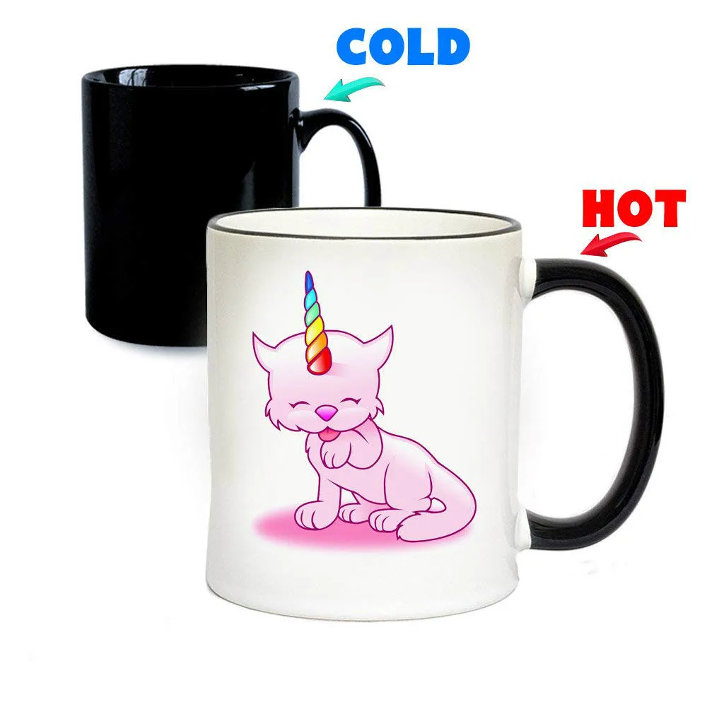 Креативные кружки с изображением единорога и кота милый подарок на день рождения