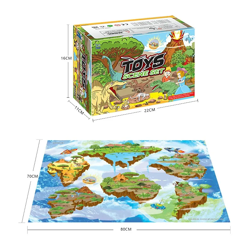 

32Pcs/Set Dinosaur Baby Toy Simulation Model Set Dinosaur Volcano Doll Scene Carpet Game Mat Dropshipping Freeshipping