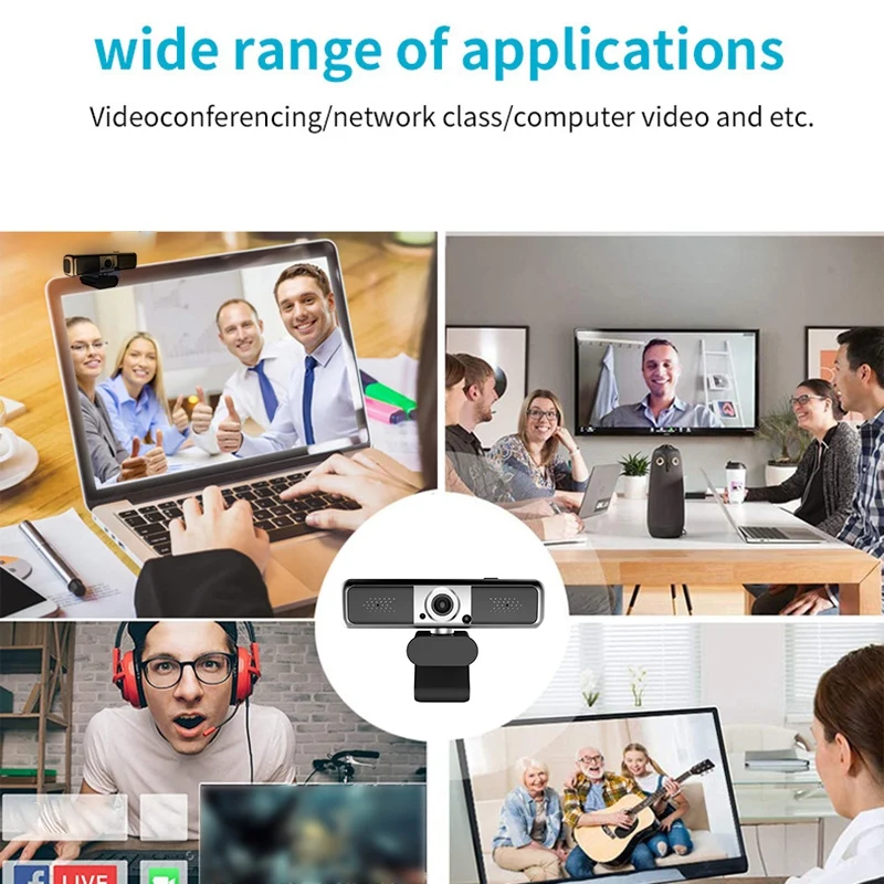 

2K HD USB Dual Microphone Live Webcam 4 Million Pxels with Remote Control Computer Camera Plug and Play