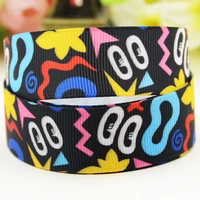 22mm 25mm 38mm 75mm abstract pattern cartoon pattern printed grosgrain ribbon party decoration 10 yards x 04127