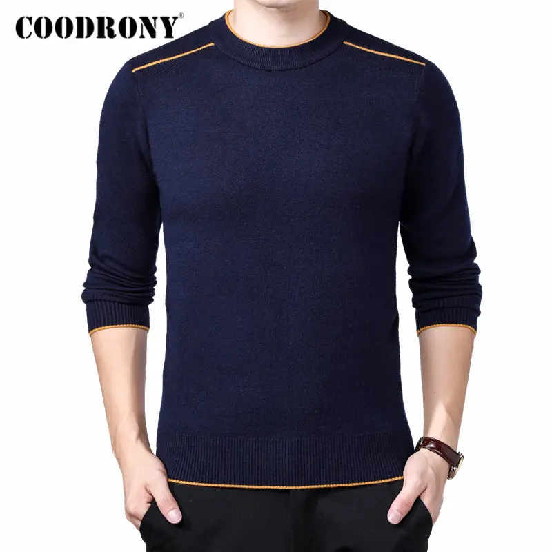 COODRONY Brand Sweater Men Classic Casual O-Neck Pullover Men Autumn Winter Thick Warm Pull Homme Cashmere Woolen Knitwear 91108
