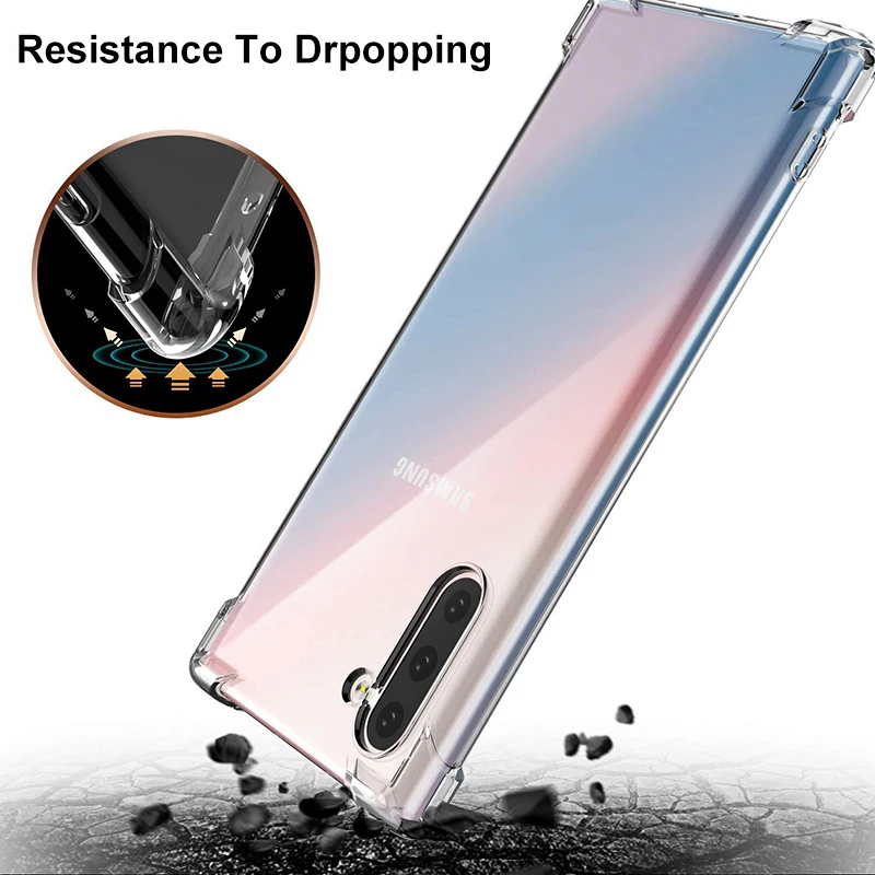 Прозрачный чехол FLOVEME для Samsung Note 10 противоударный из ТПУ Galaxy Plus + 9 8 S8 S9 S10 S10E S20 |