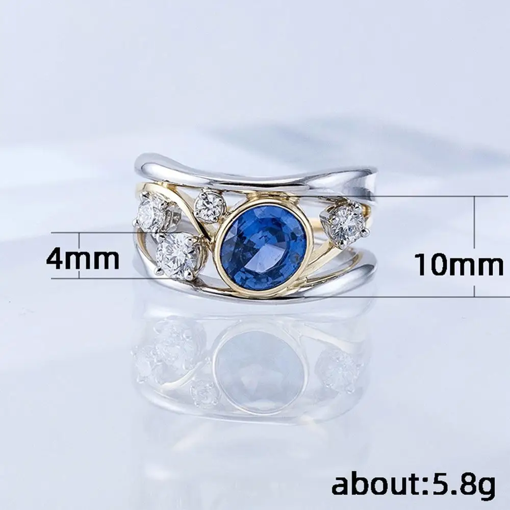 

Classic Fashion Women's Engagement RingCharm TemperamentLadies Finger Rings Decor Blue Jewelry Wedding Gift
