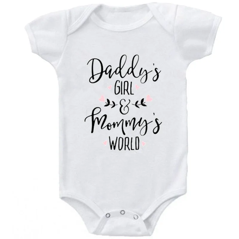 И надписью Daddy's Girl Мамины мира для маленьких девочек белая хлопковая одежда