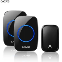 cacazi home self powered wireless doorbell without battery 60 chimes 5 volume 0 110 db smart door ring bell us eu uk plug