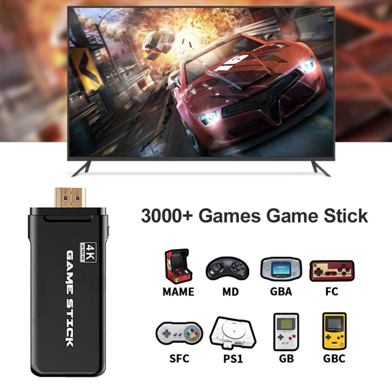 S2 4K HD Беспроводная игровая консоль 2 4G 3000 игр CPS для PS1 мини ретро двойной