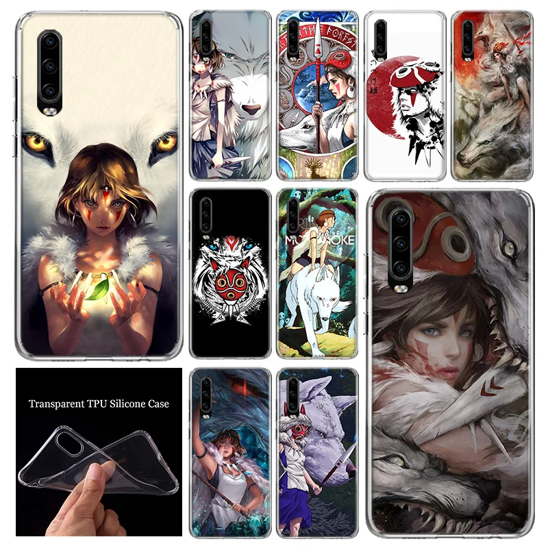 Чехол для телефона с принцессой Mononoke Hime чехол Huawei P40 P30 P20 P10 Mate 30 20 10 Pro Lite P smart Z Plus