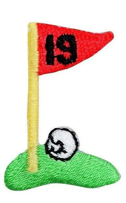

Hot! Little Golf Applique Patch - 19th Hole, Links, Putting Green (3-Pack, Iron on) (Size is about 3.5-5 cm)
