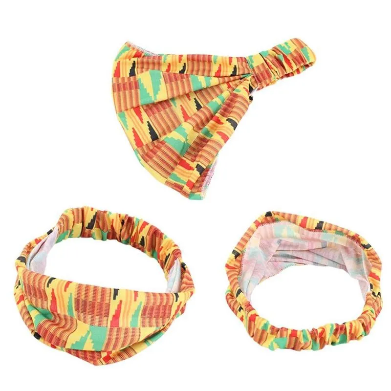 

Fashion African Print Stretch Cotton Elastic Headwear For Women Bandage Head Headband Wrap Wide Scarf Head Ladies Tur