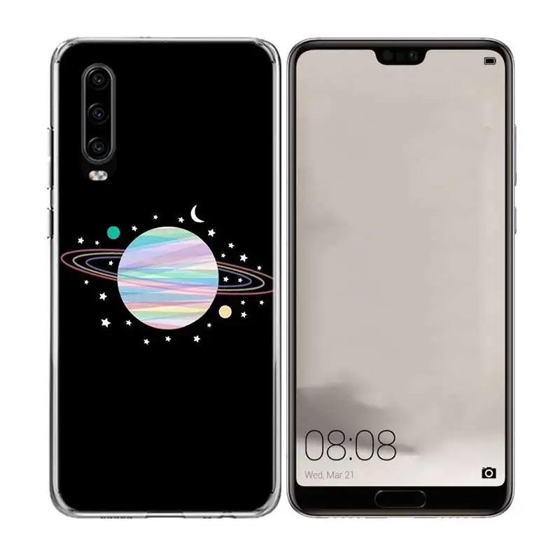 Мягкий ТПУ силиконовый чехол для телефона с изображением планеты Космос huawei P30 P20