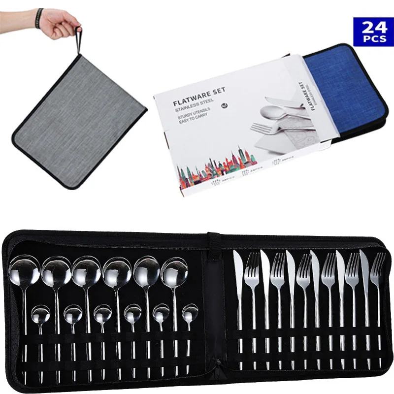

Silverware Dinner Dinnerware Set Gold Flatware Stainless Steel Tableware Cutlery Set Silverware Spoons Forks Knifes Set 24/16pcs