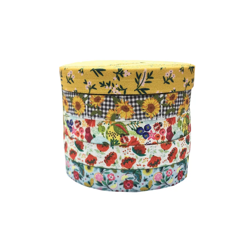 Эластичная лента с принтом маргариток 10 лет 15 мм складная для головных уборов