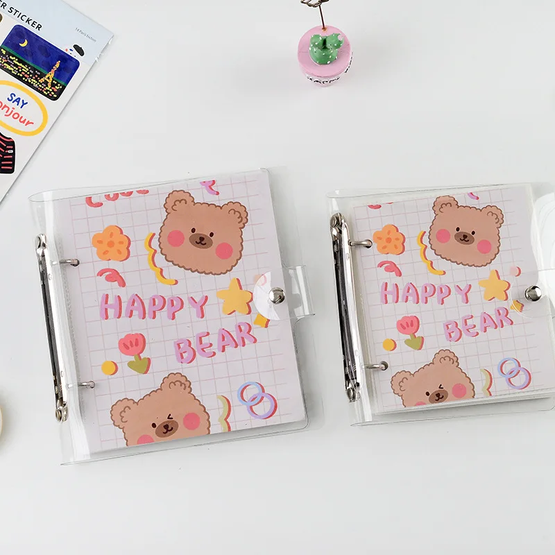 Мини блеск Happy Bear фото держатель альбома прозрачный книга Стиль альбом для 3 4