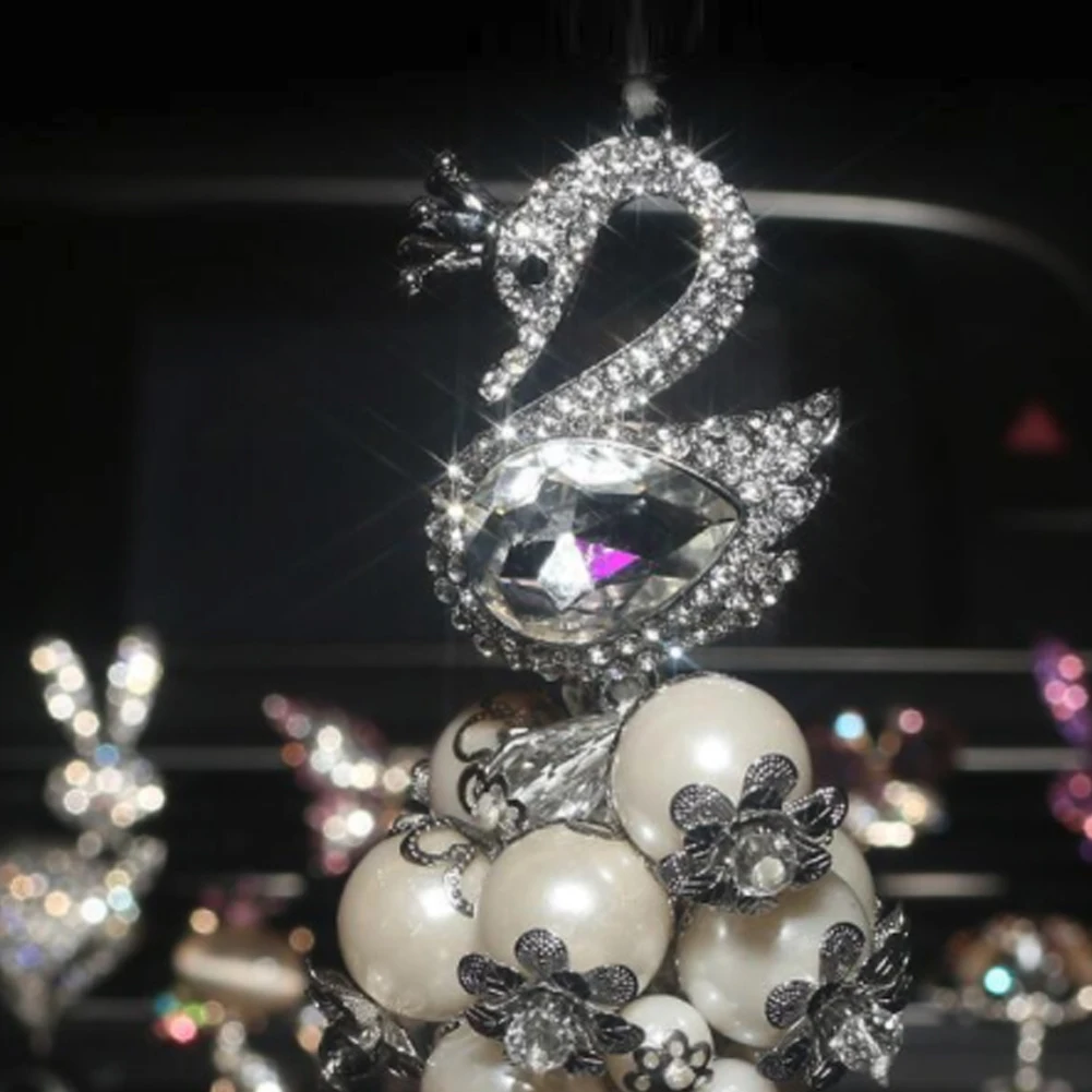 Креативный автомобильный кулон украшения Лебедь с алмазным подвесным декором