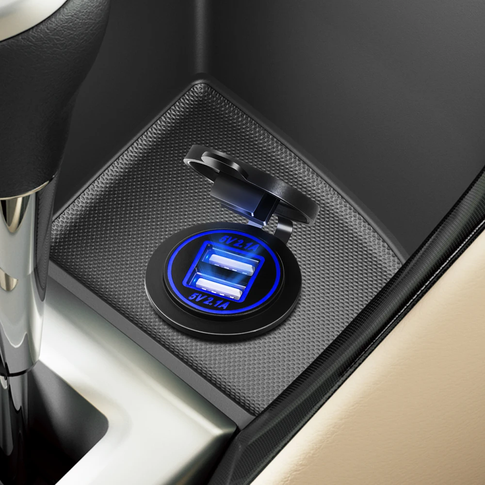 Автомобильное зарядное устройство с двумя USB-портами для Ford Focus 2 3 Fiesta Mondeo Skoda Octavia