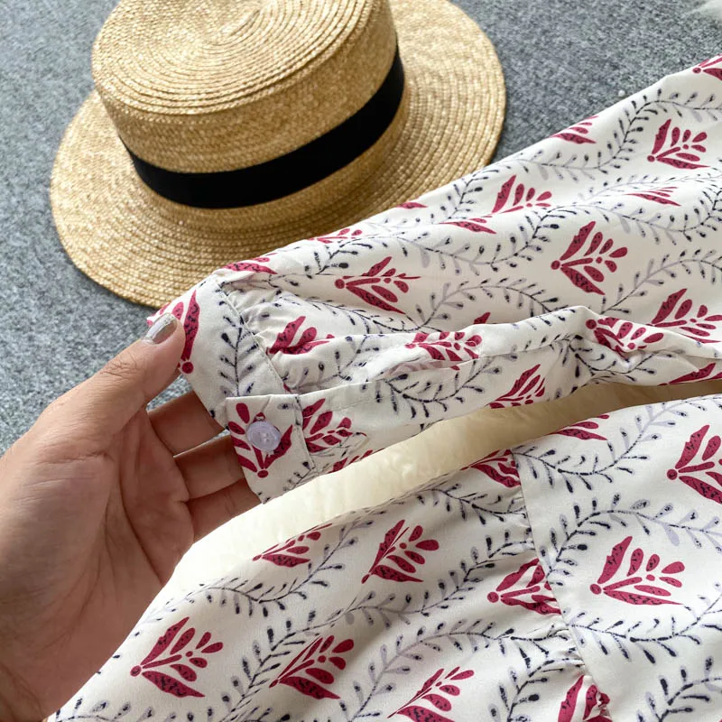 

2020 Summer Autumn Holiday Dresses Ladies Floral Printed Streetwear Dresses Ladies Vintage Long Sleeves Beach Vestidos For Women