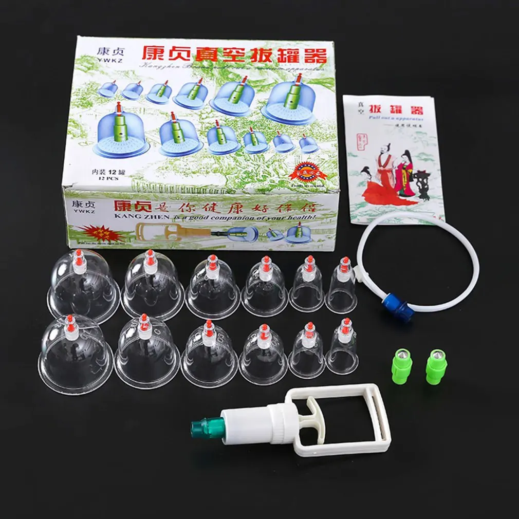 

Healthy 6/12 Cups Medical Vacuum Cans Cupping Cup suction Cellulite Suction Cup Therapy Massage jars Anti-cellulite Massager