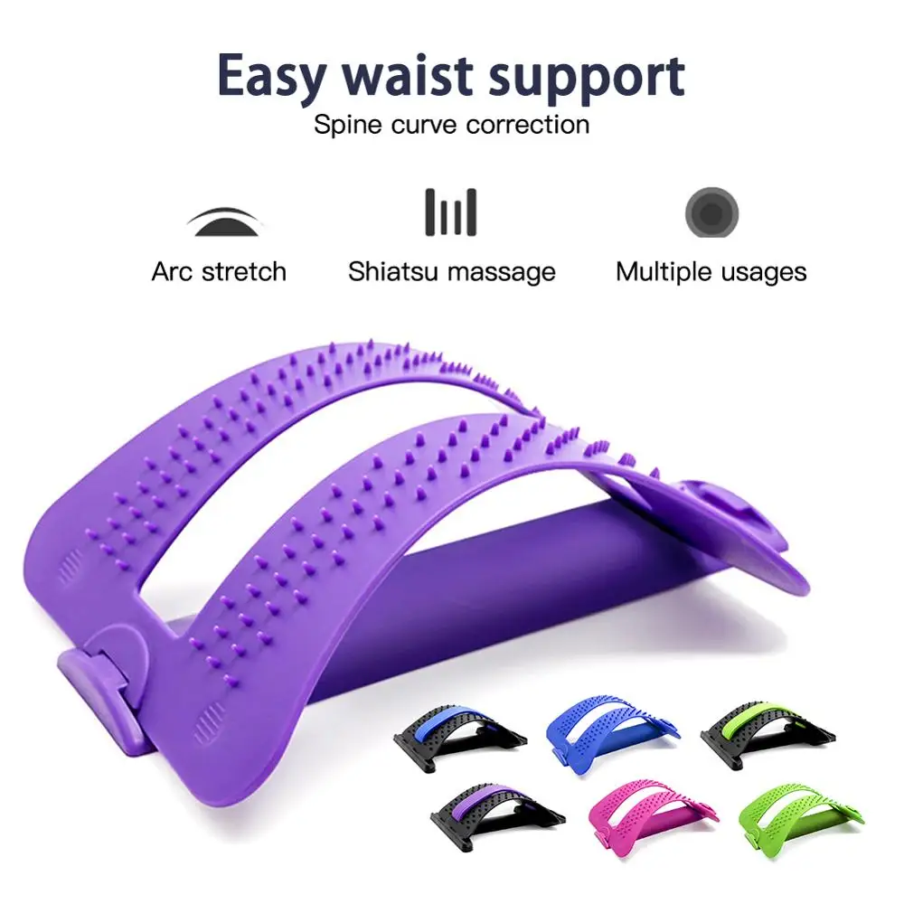 

1PCS Back Massager Stretcher Fitness Massage Equipment Stretch Relax Stretcher Lumbar Support Spine Pain Relief Chiropractic