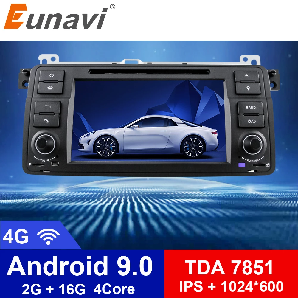 Eunavi четырехъядерный 1 Din Android 9 0 автомобильный DVD плеер для BMW E46 M3 с GPS навигацией