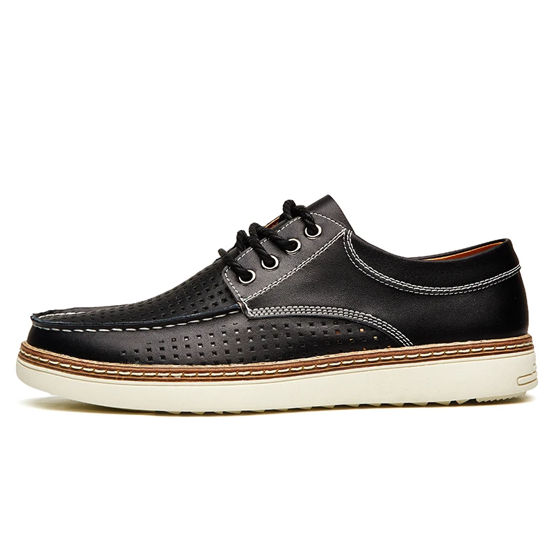 Туфли мужские классические из натуральной кожи дышащие на шнуровке Повседневная