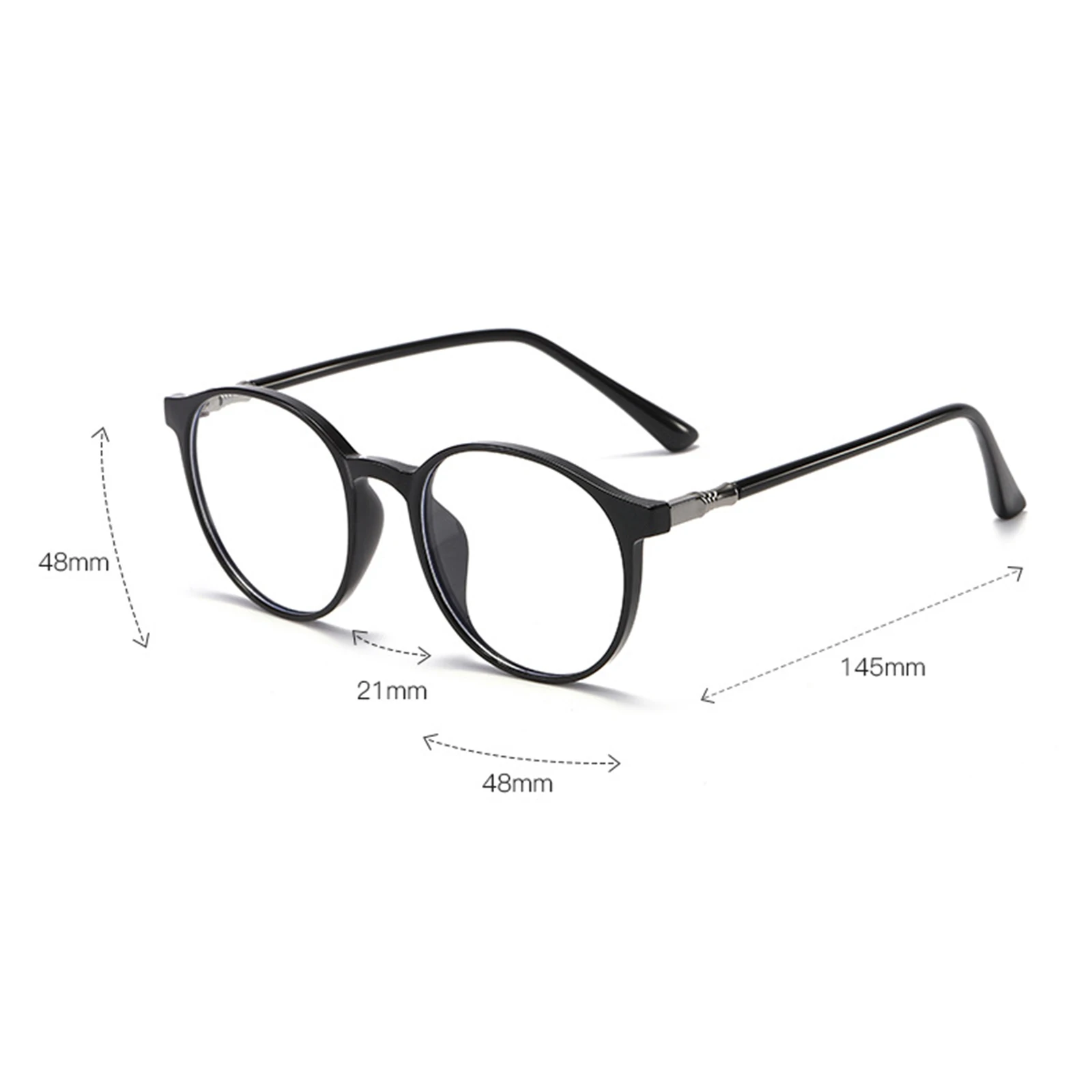 

Ladies Anti-blue Light Glasses Round Big Frame Frame Fashion Thin Face Flat Glasses
