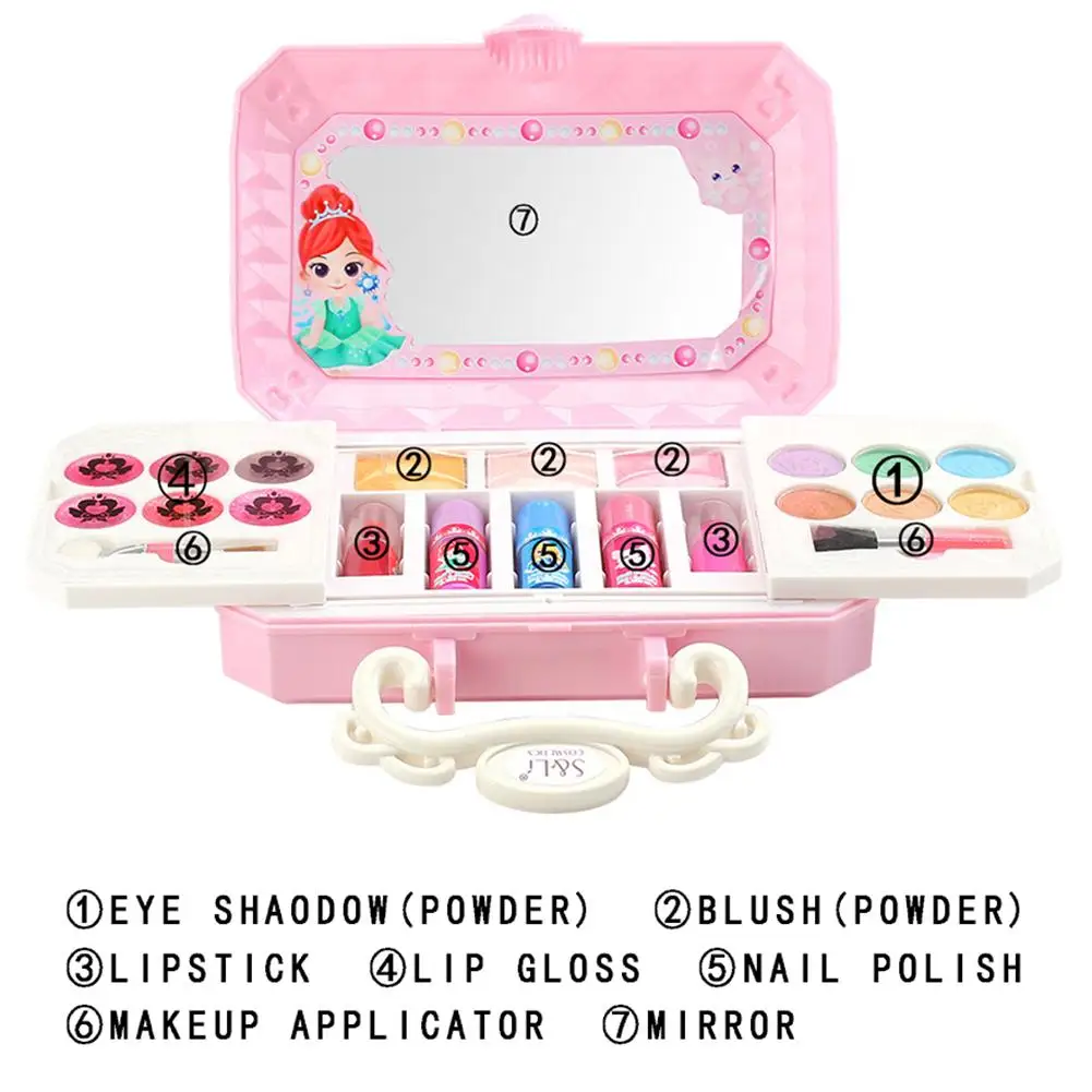 23pcs Cosmetics Makeup Set Toys Make Up Kits Play House Girl Dress Up Tool For Toy Researched And Produced Specially For Kids