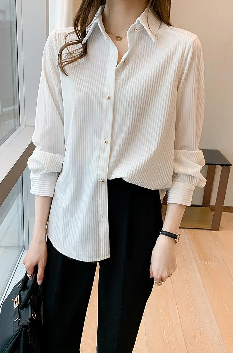 

Chikichi 2021 Spring Clothes New Korean Version of Joker Commuter Loose Long Sleeve Gold Velvet Shirt Women Plus Size