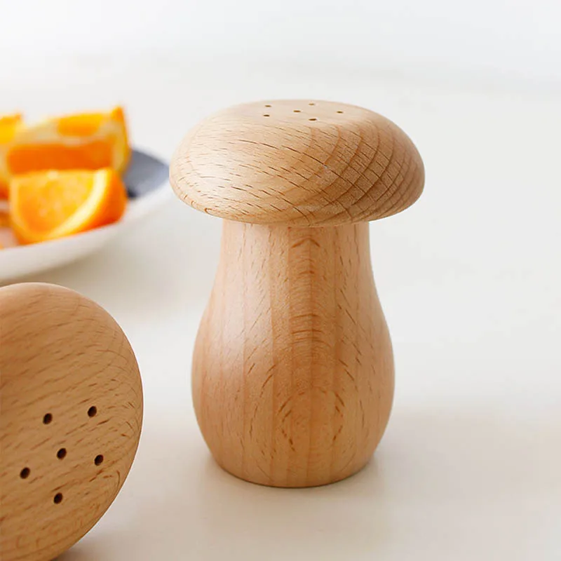 

Mushroom Wood Toothpick Holder Toothpick Box Black Walnut Wooden Cute Shape Solid Wood Production Storage Box Household