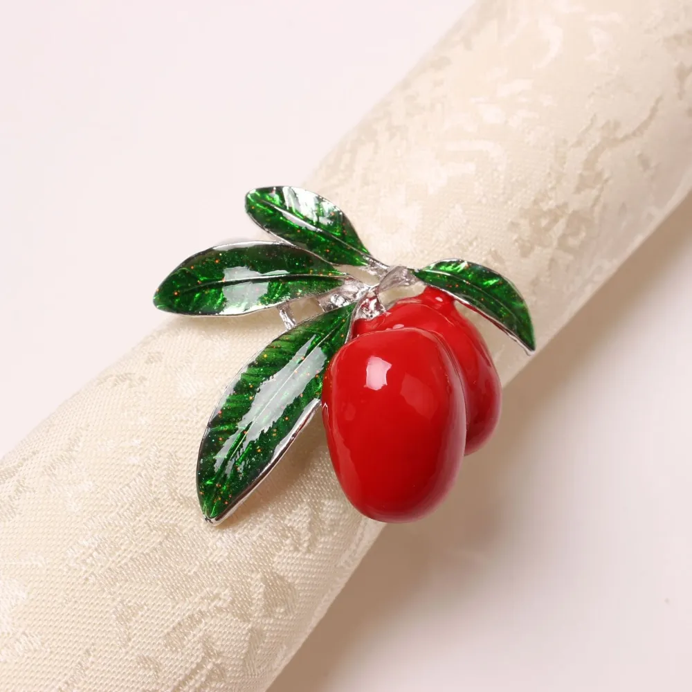 

Metal lemon napkin buckle ring red yellow napkin ring table decoration western food etiquette accessories hotel home decoration
