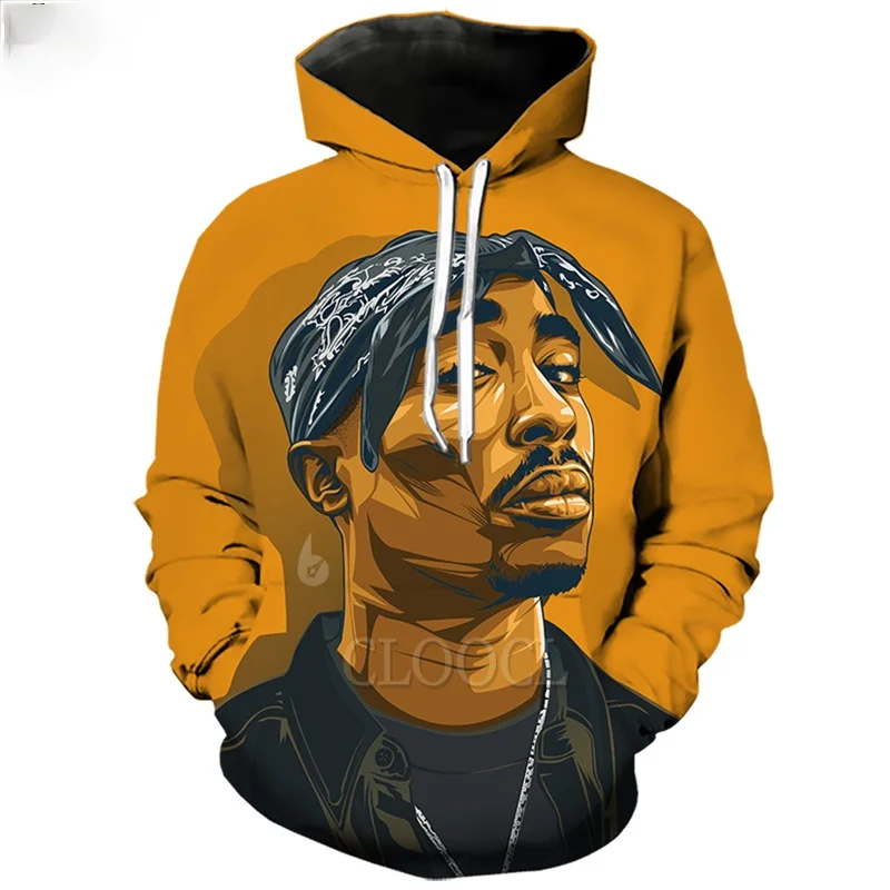 

Повседневная Уличная одежда Rapper Amaru Shakur 2pac Tupac, толстовка с 3D-принтом, свитшоты, спортивный костюм для мальчиков, модные мужские и женские тол...