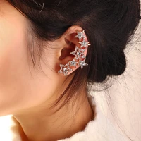 1pcs new fashion crystals cz stars ear clip cuff wrap earrings no piercing clip on cartilage wrap earring dropshipping