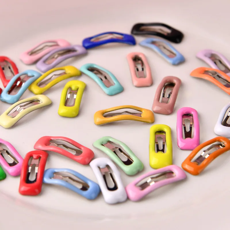 

2cm Ultra-Small Mini BJD Cloth Ob11 Blythe Metal Epoxy Rectangular Hair Clip 100pcs