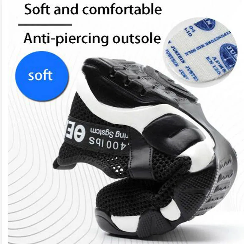 Летняя мужская уличная сетчатая дышащая защитная обувь со стальным носком